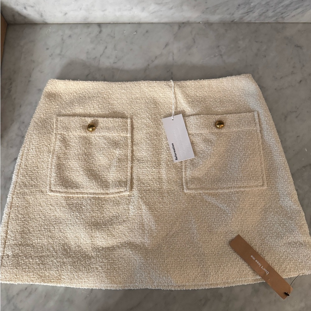 NWT reformation tweed mini skirt